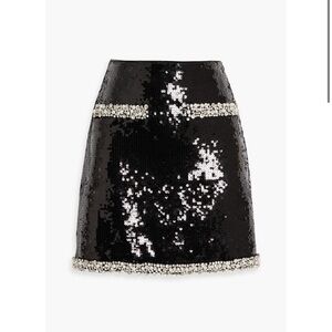 Veronica Beard Black and Silver Sequin Mini Skirt